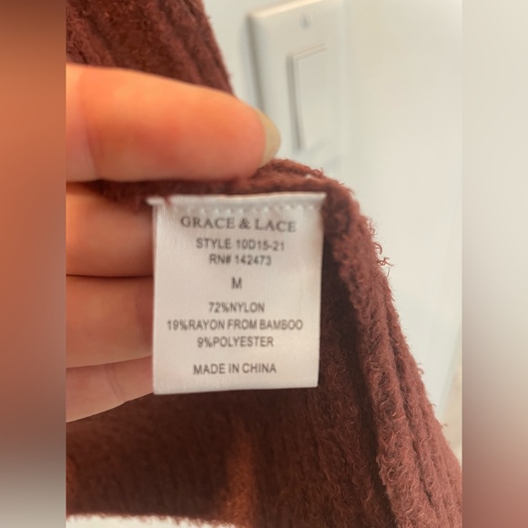 Bambü Cowl Neck Cherry Walnut Cardigan - Picture 10 of 12